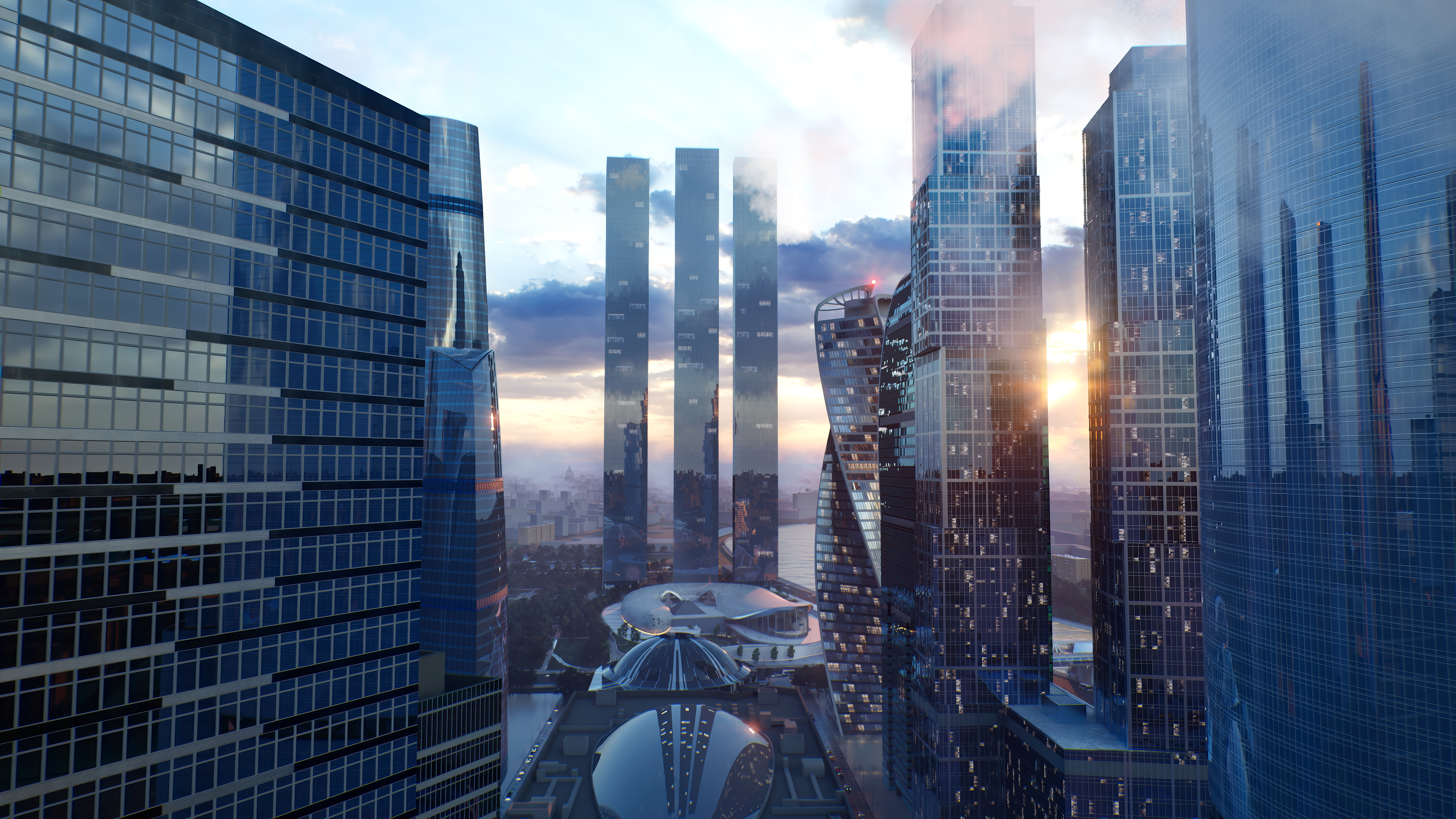 Dom Dau residential tower — morning
