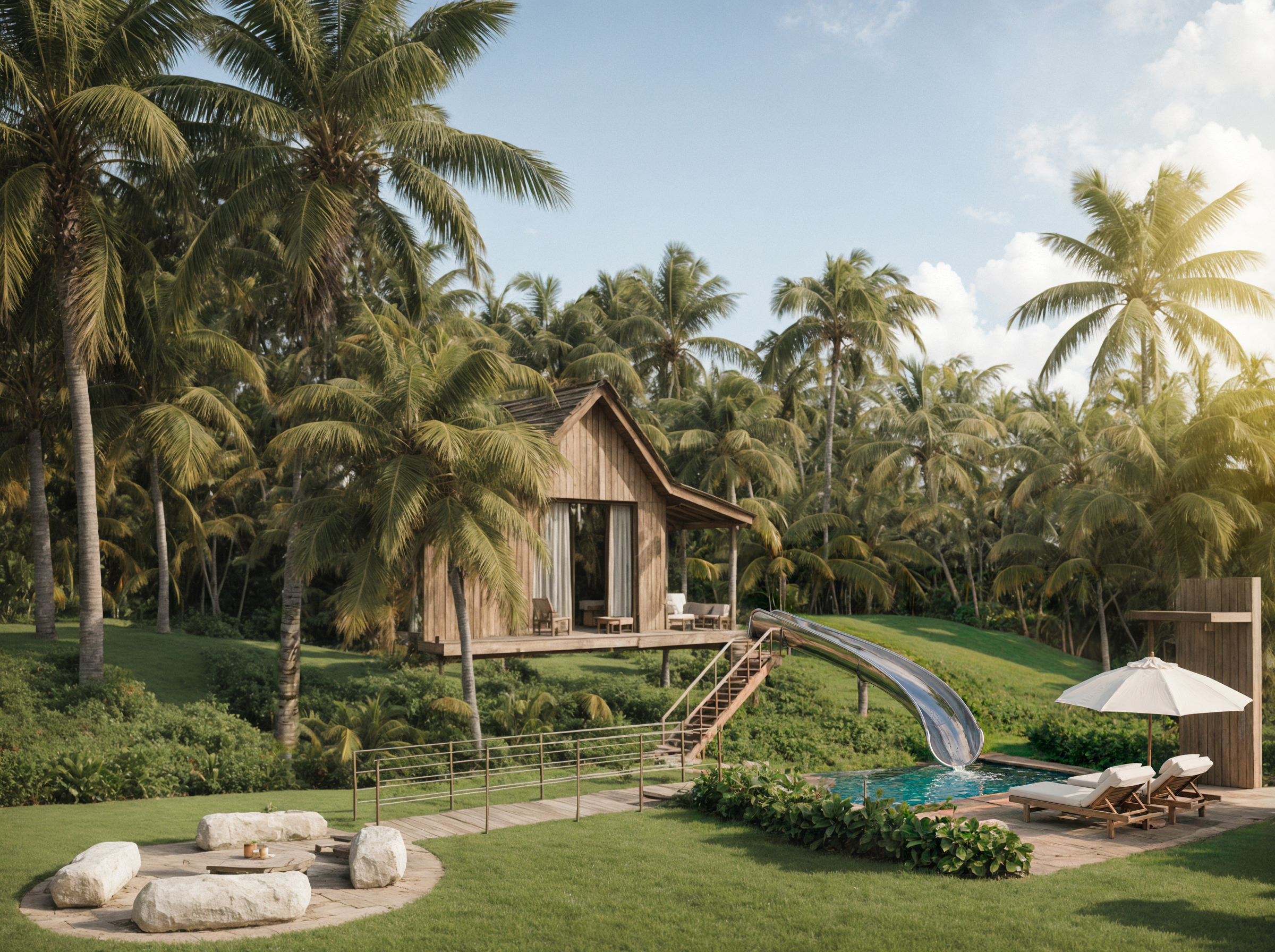Luxury residential complex architectural rendering