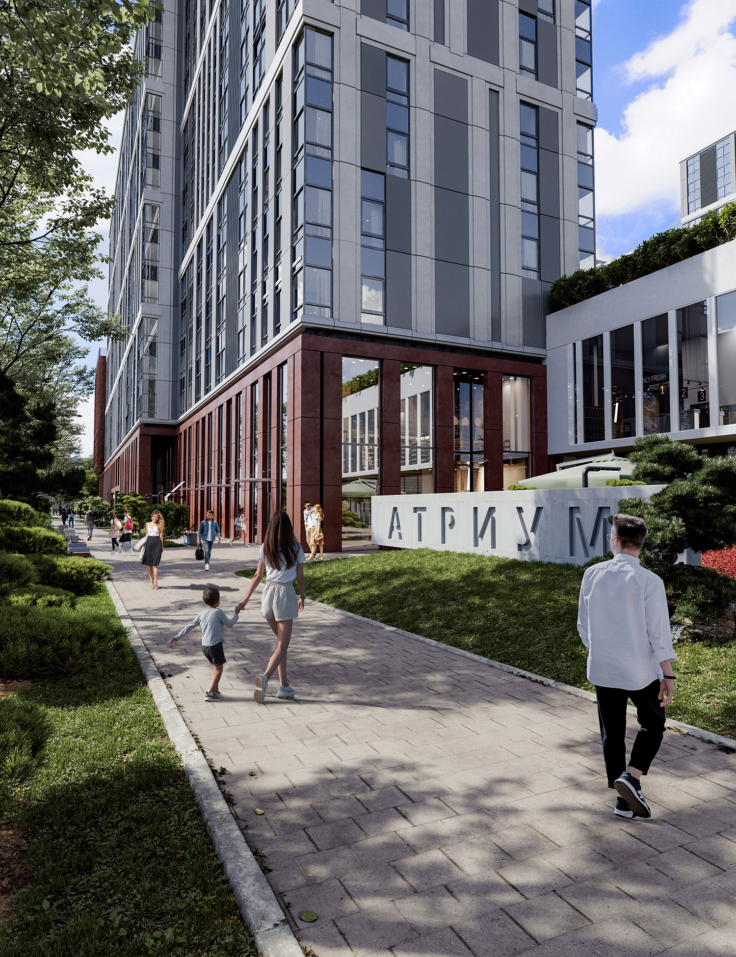 Photorealistic building exterior 3D model