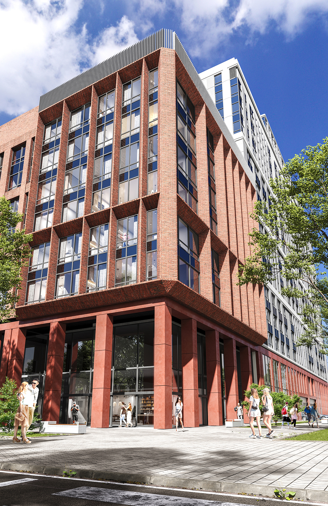 Modern office building architectural CGI