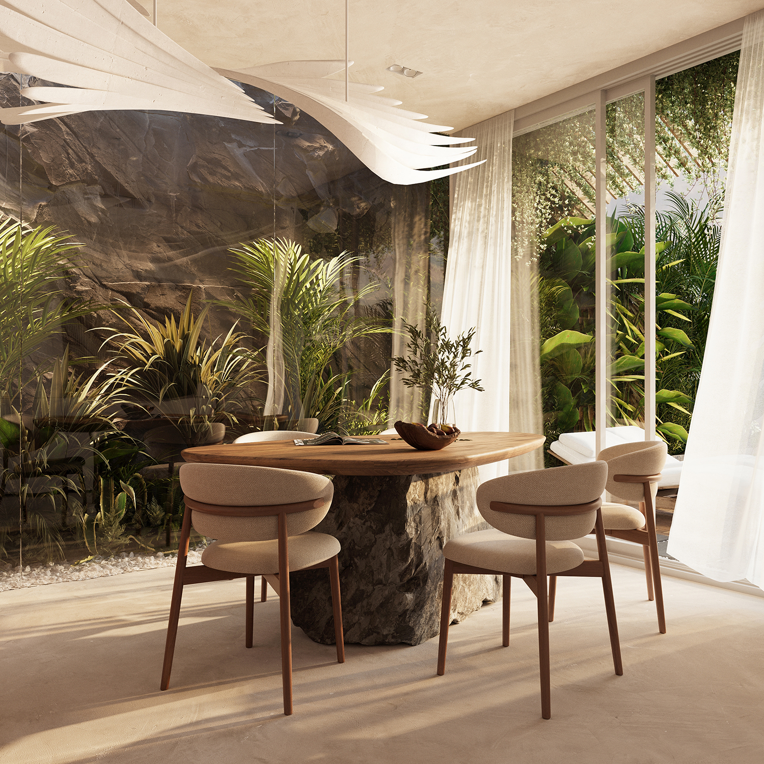 Sustainable interior design 3D visualization