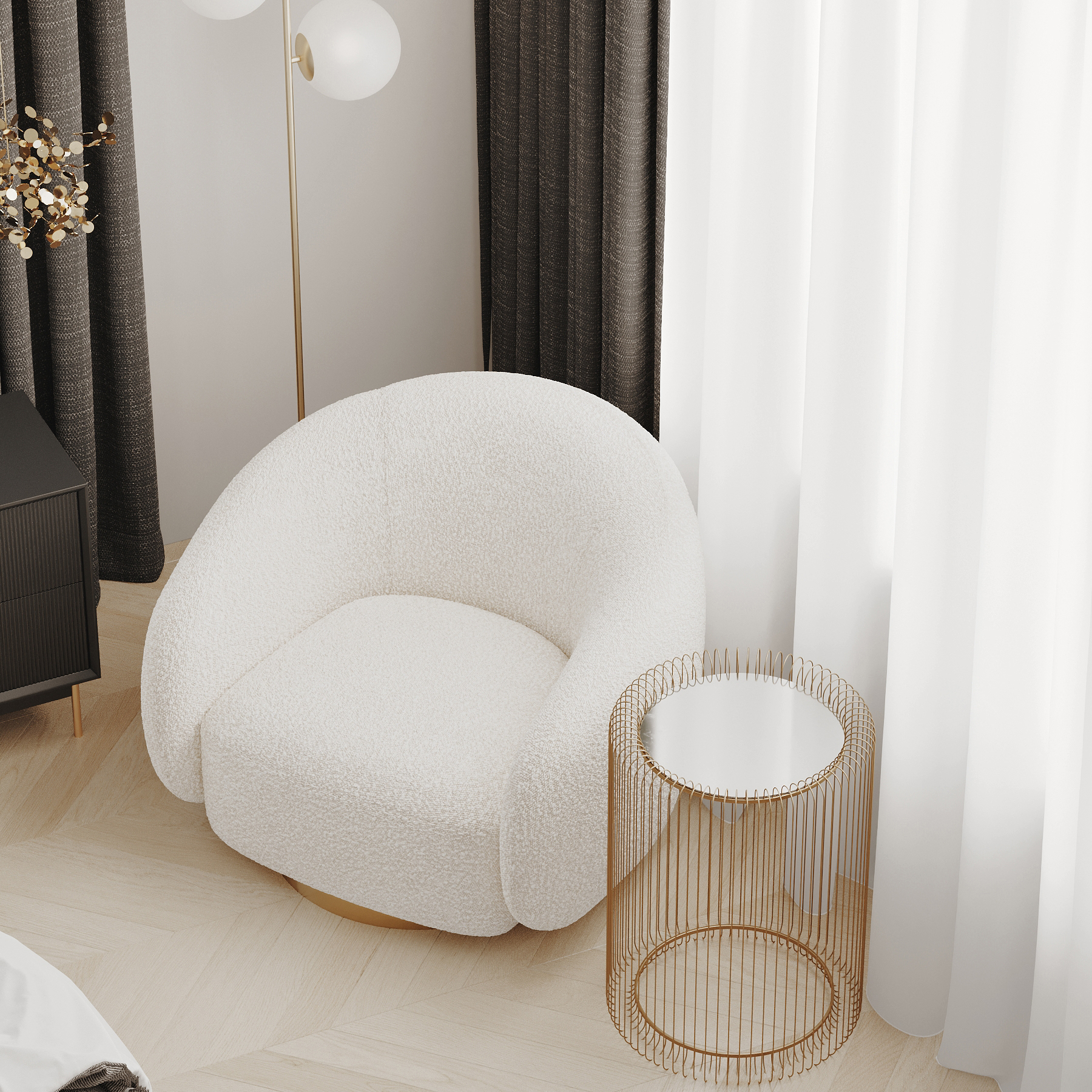 Modern lounge 3D interior visualization