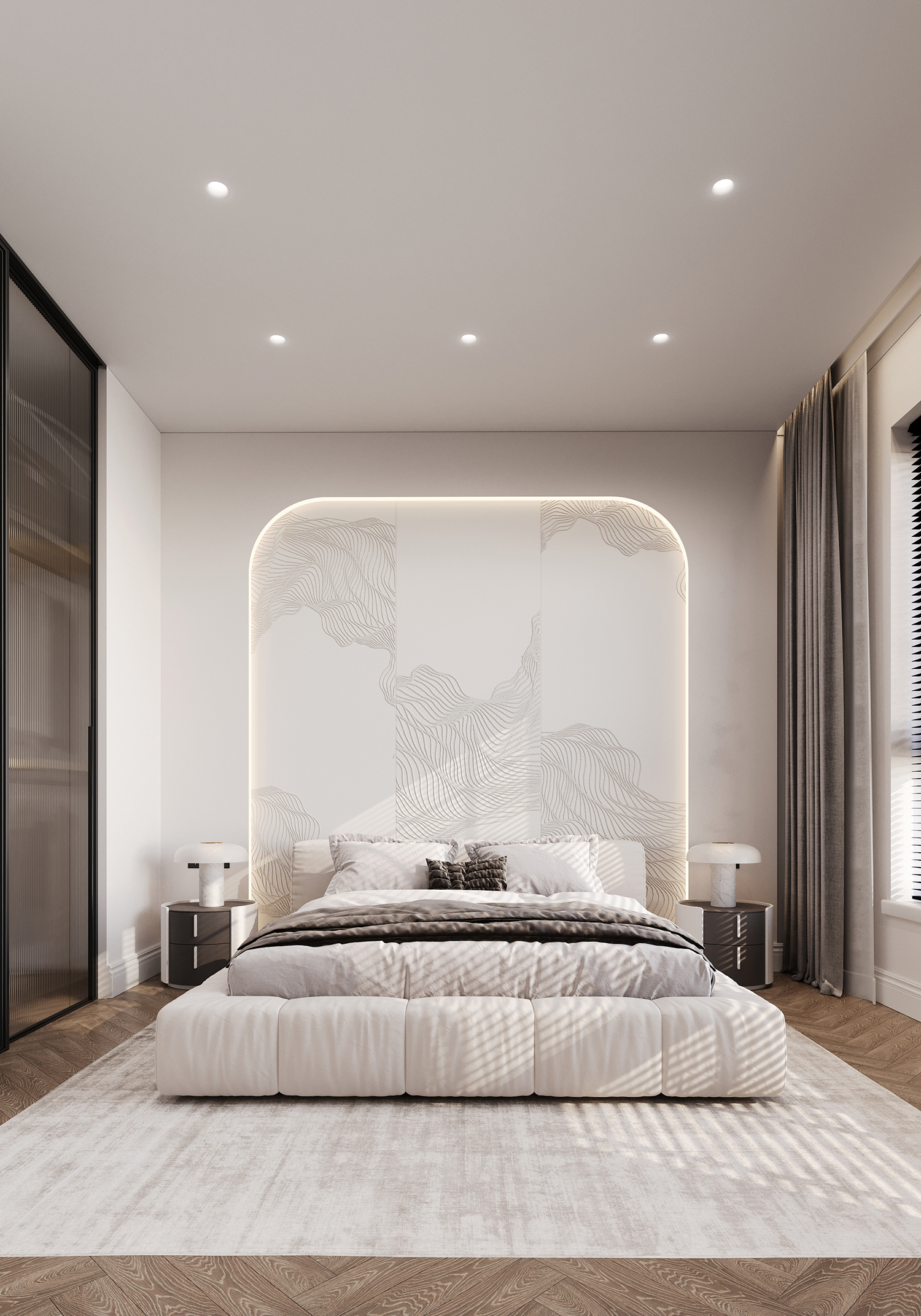 Luxury dining area architectural rendering