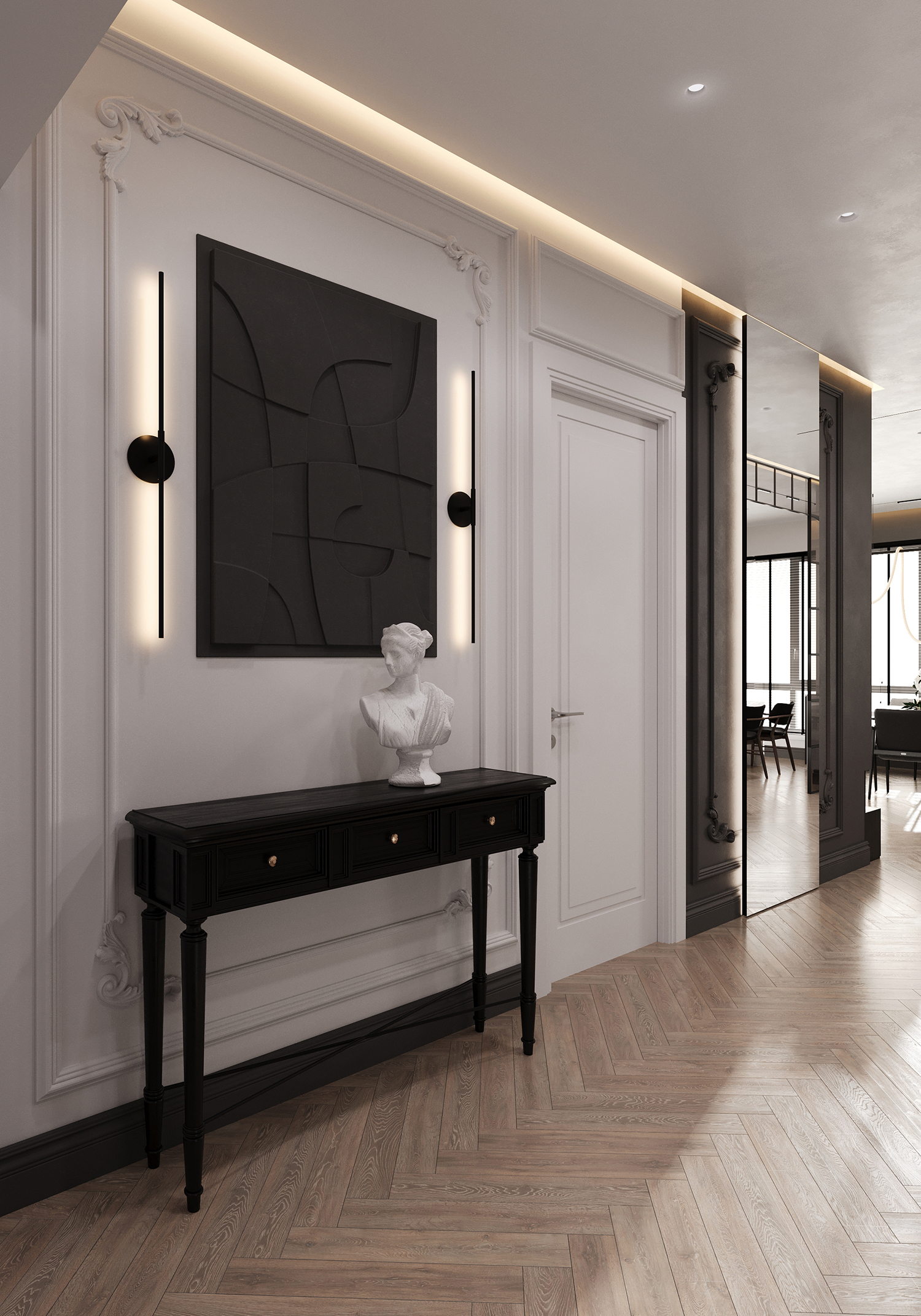 High-end hotel lobby 3D interior visualization