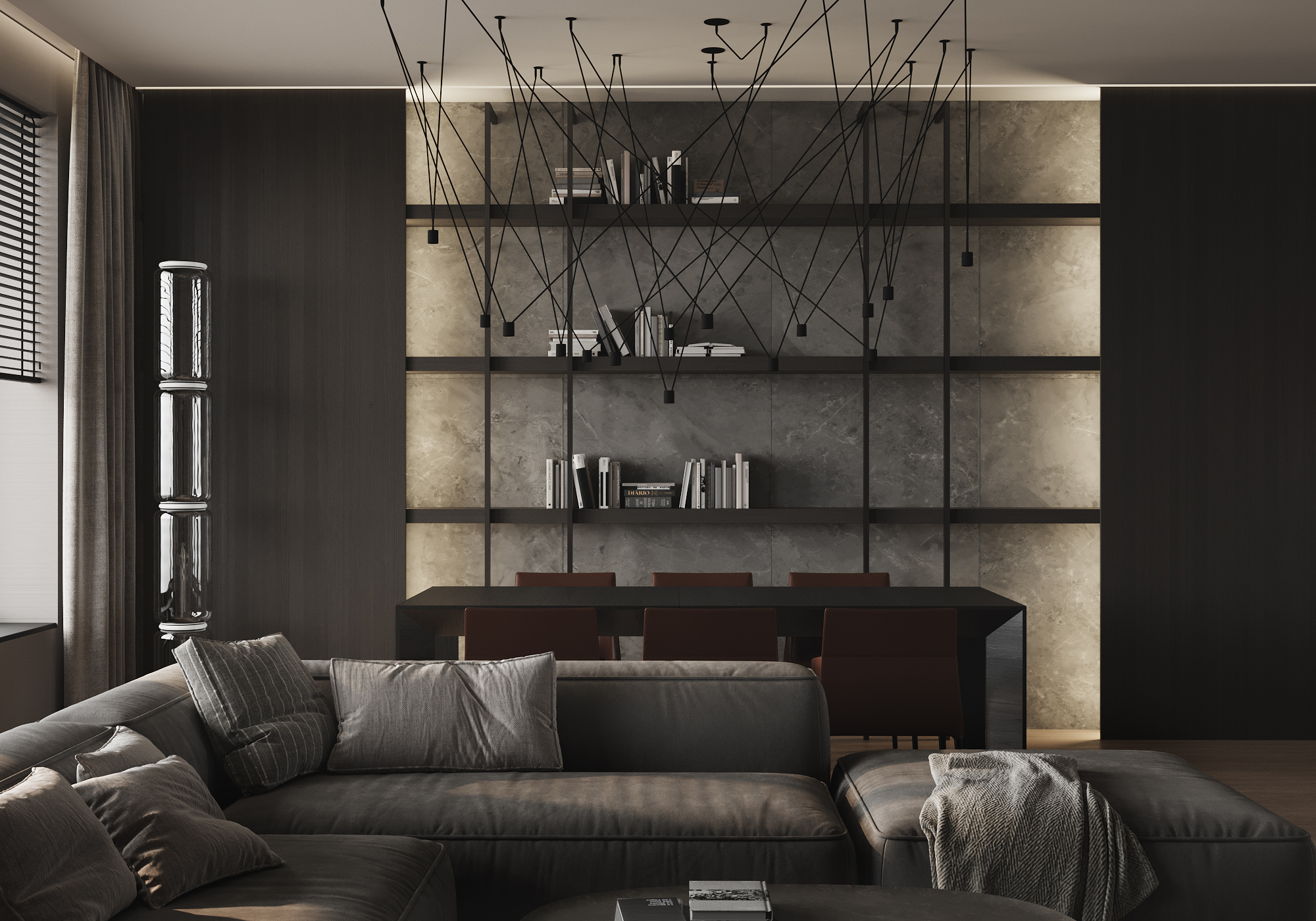 Atmospheric interior lighting and material study